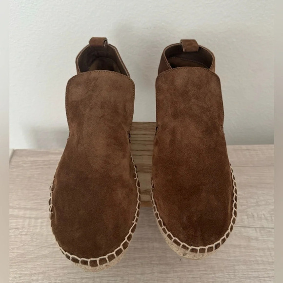 Vince Ronan Suede Slip On Espadrille Shoes Chukka Booties Luxe Brown Size 6 - Picture 4 of 9